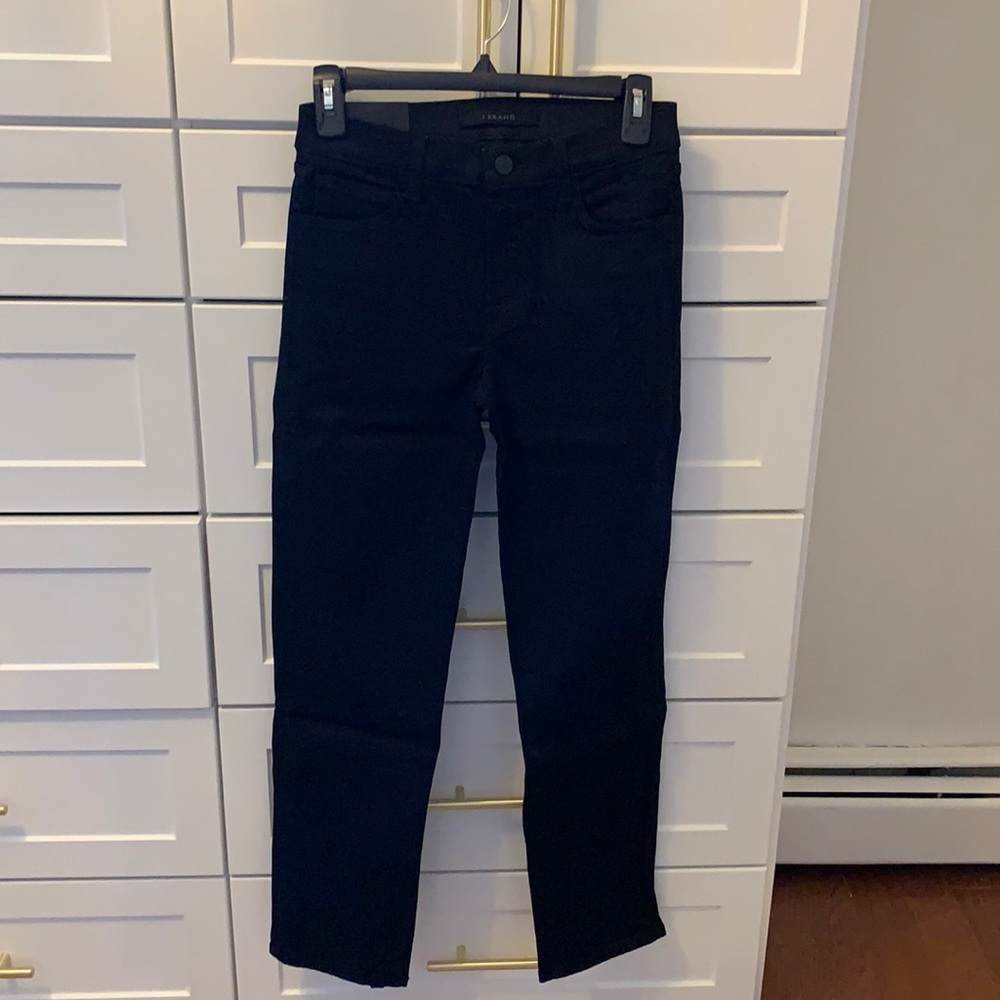 J brand Adele Mid-Rise Straight Black Jean size 26